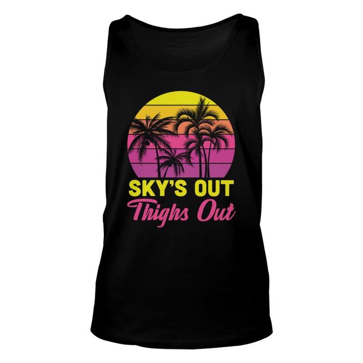 Vintage Retro Sunset 80S 90S Skys Out Thights Out Unisex Tank Top