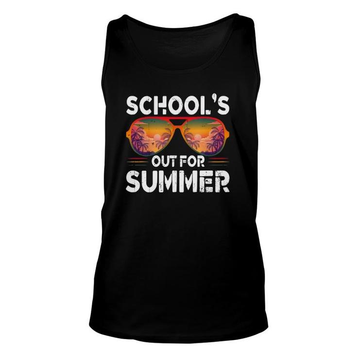 Vintage Schools Out For Summer Last Day Of School Retro Sunglasses Unisex Tank Top
