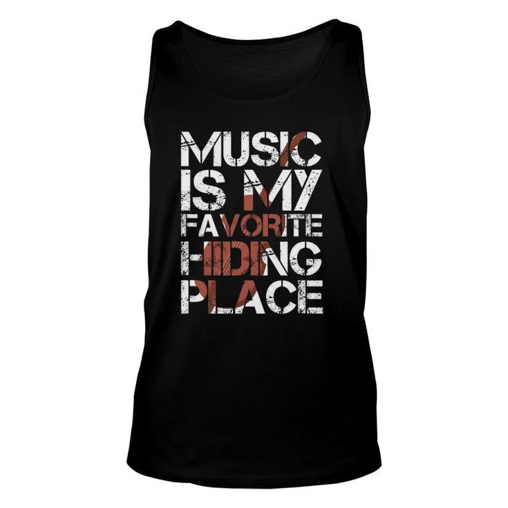 Violin Player Violinist Music Is My Favorite Hiding Place Unisex Tank Top