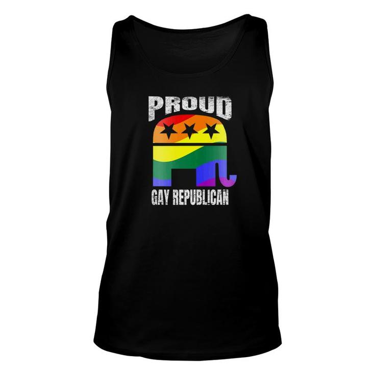 Vote Republican Gay Pride Flag Elephant Vintage Unisex Tank Top