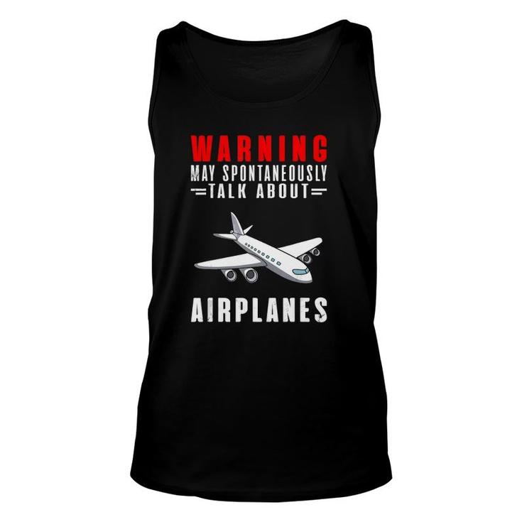 Warning May Spontaneously Talk About Airplanes Version2 Unisex Tank Top