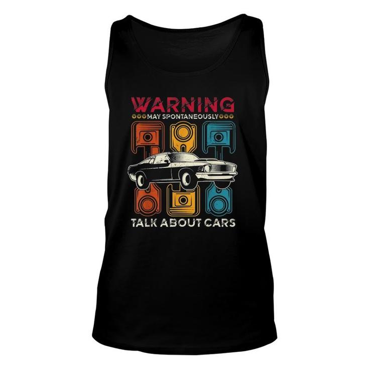 Warning May Spontaneously Talk About Cars Mechanic Tool Tee Unisex Tank Top