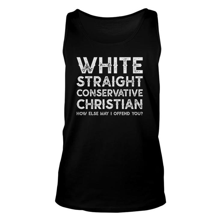 White Straight Conservative Christian Sarcastic Gift Unisex Tank Top