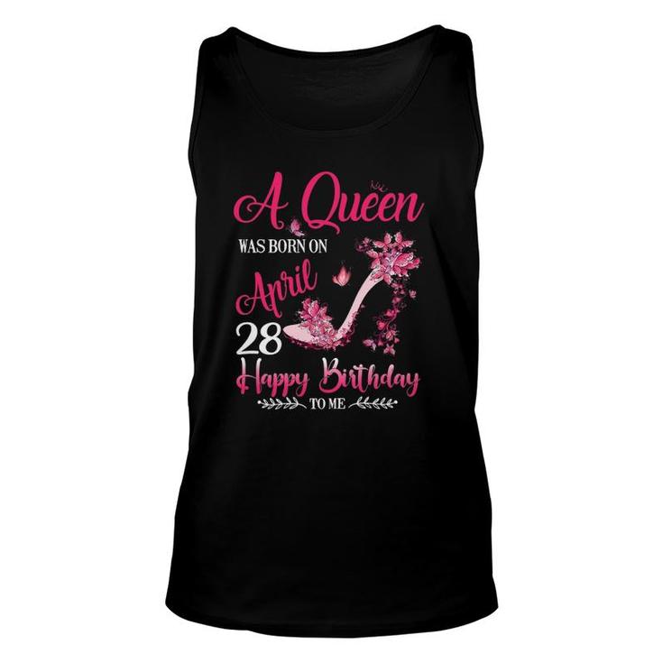 Womens A Queen Was Born On April 28 28Th April Birthday Unisex Tank Top