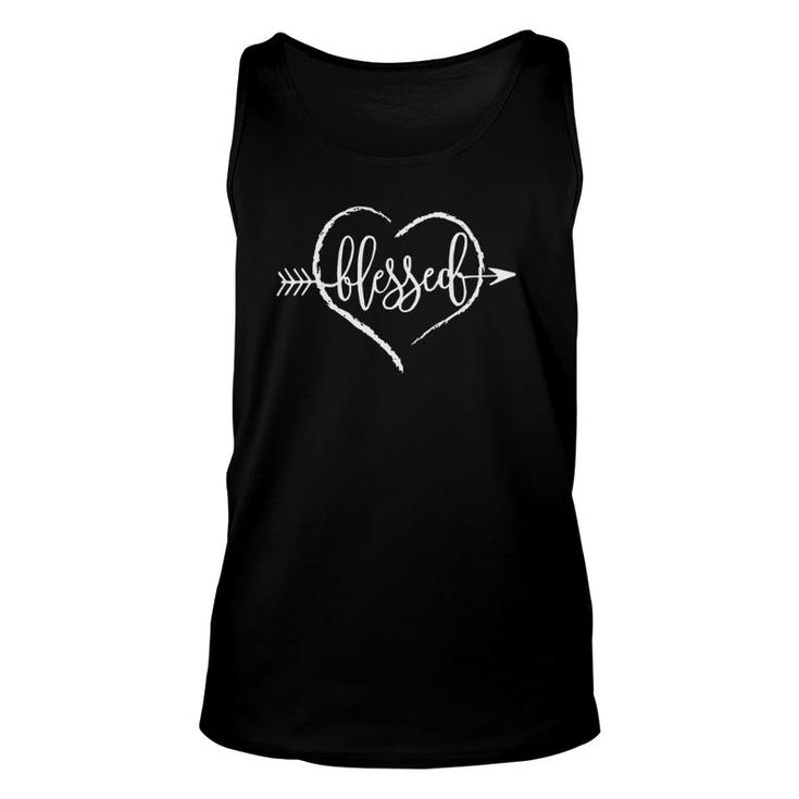 Womens Blessed Cute Heart With Arrow Print  Unisex Tank Top