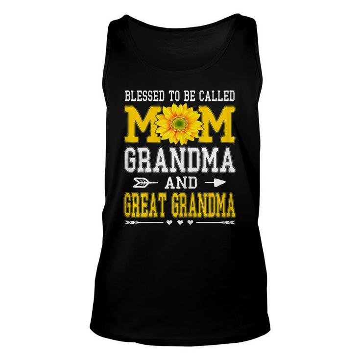 Womens Blessed To Be Called Mom Grandma Great Grandma Mothers Day  Unisex Tank Top