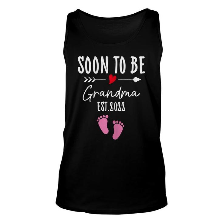 Womens Funny Soon To Be Grandma 2022 Quote Promoted To Grandma  Unisex Tank Top