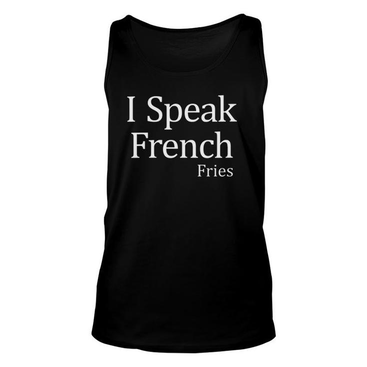 Womens I Speak French Fries V-Neck Unisex Tank Top