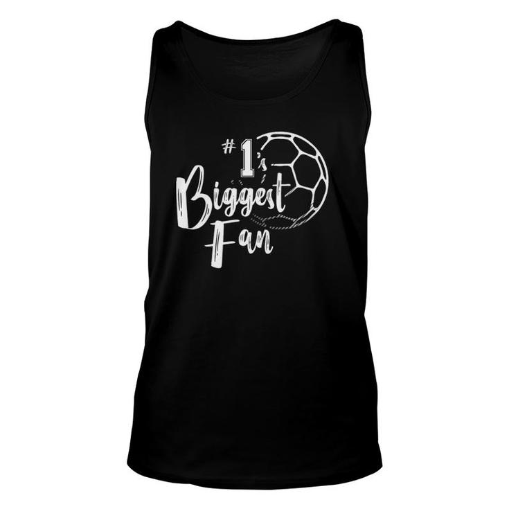 Womens Number 1S Biggest Fan  Soccer Player Mom Dad Family Unisex Tank Top