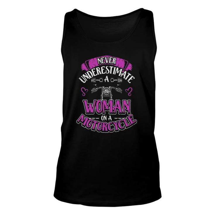 Womens On A Motorcycle Biker Lifestyle Motorcyclist Unisex Tank Top