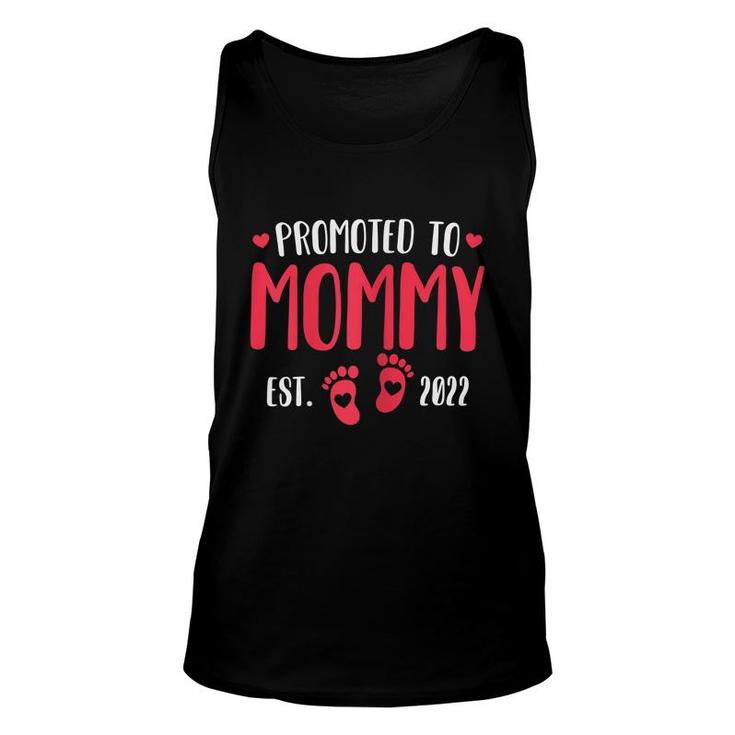 Womens Promoted To Mommy 2022 Pregnancy Reveal New Mom  Unisex Tank Top