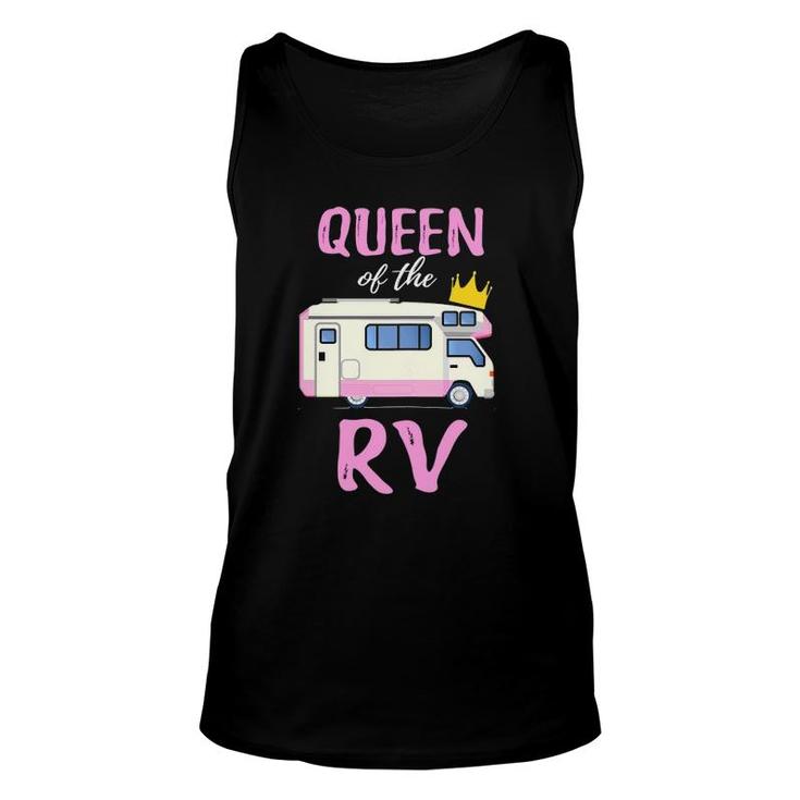 Womens Queen Of The Rv Funny Queen Of The Camper Gift Unisex Tank Top