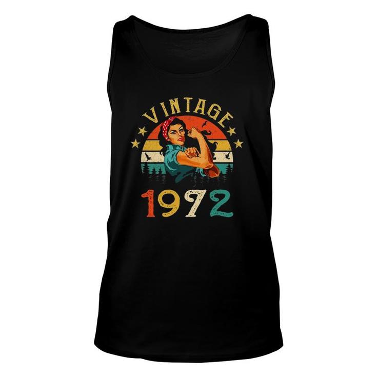 Womens Retro Vintage 1972 Made In 1972 50 Years Old 50Th Birthday Unisex Tank Top