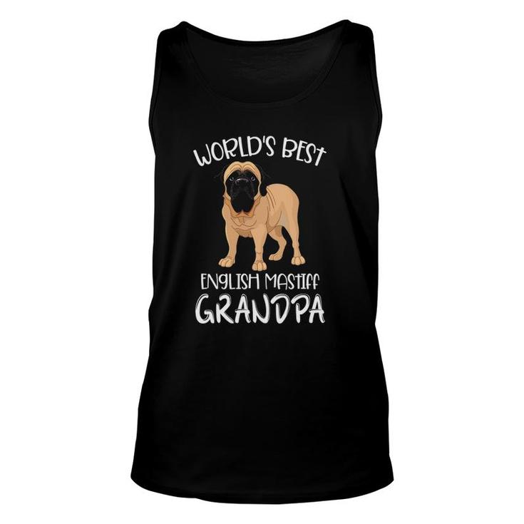Worlds Best English Mastiff Grandpa Funny Dog Lover Unisex Tank Top