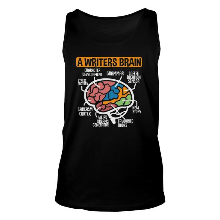Writing Published Author Book Writer A Writers Brain Unisex Tank Top