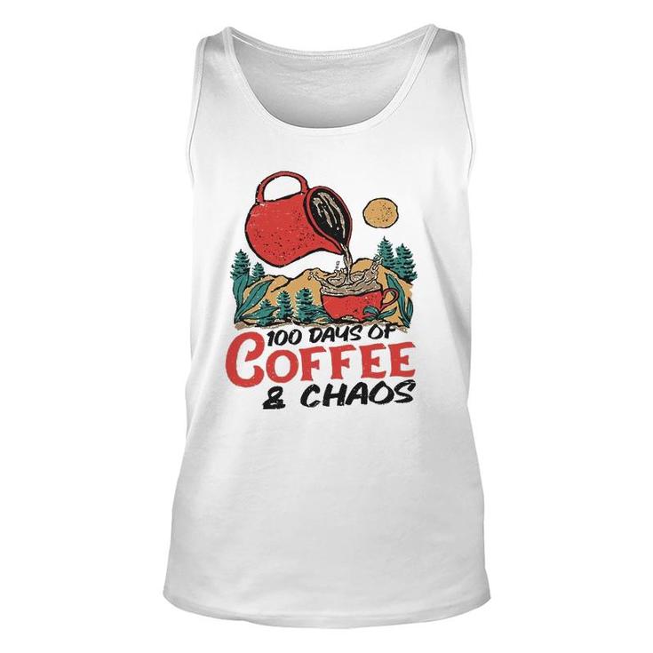 100 Days Of Coffee & Chaos Teachers 100Th Day Of School Tank Top