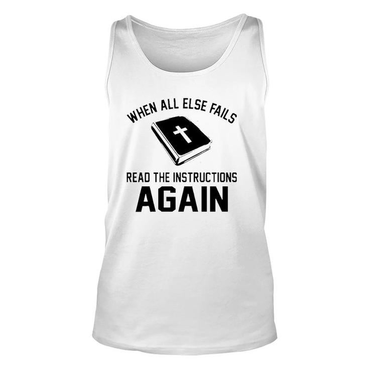 When All Else Fails Read The Instructions Again Unisex Tank Top