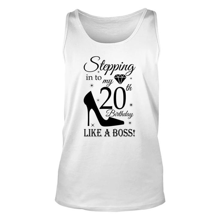 20Th Birthday With Stepping Into Like A Boss Since 2002 Unisex Tank Top