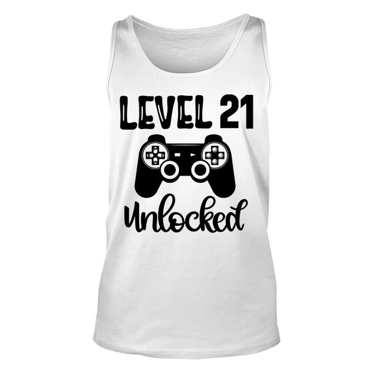 21St Birthday Black Gamer Unlocked Level Unisex Tank Top