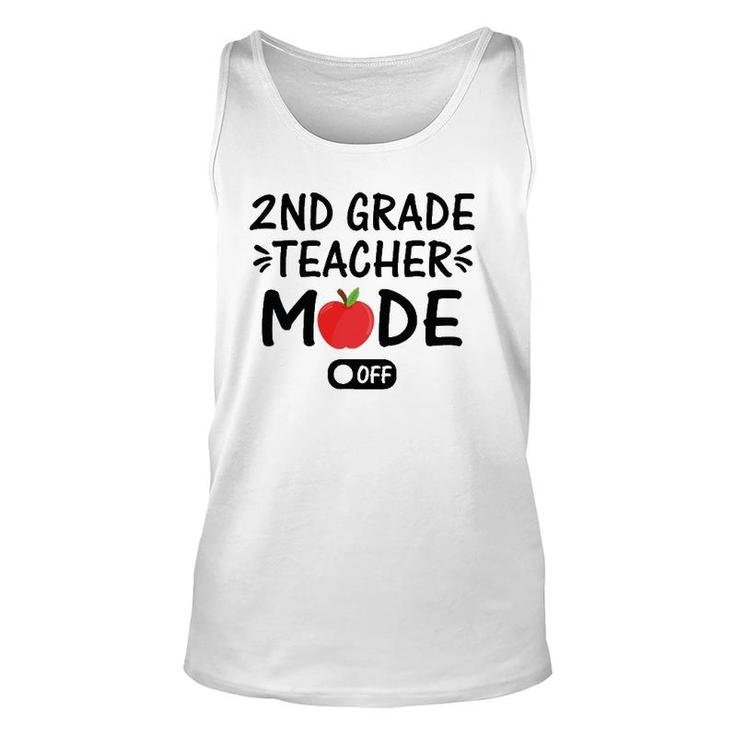 2Nd Grade Teacher Mode Off Funny Summer Last Day Of School Unisex Tank Top