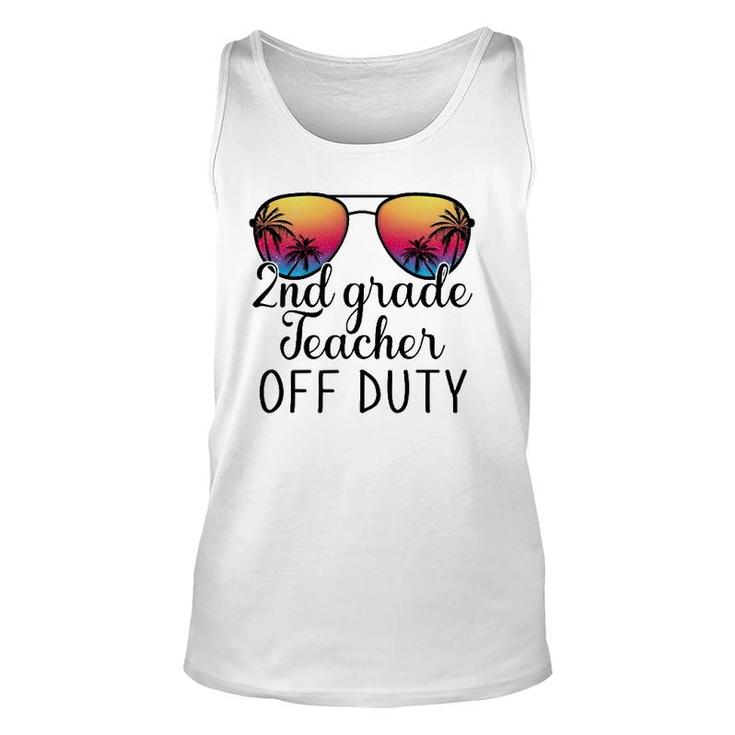 2Nd Grade Teacher Off Duty Sunglasses Beach Teacher Summer Unisex Tank Top
