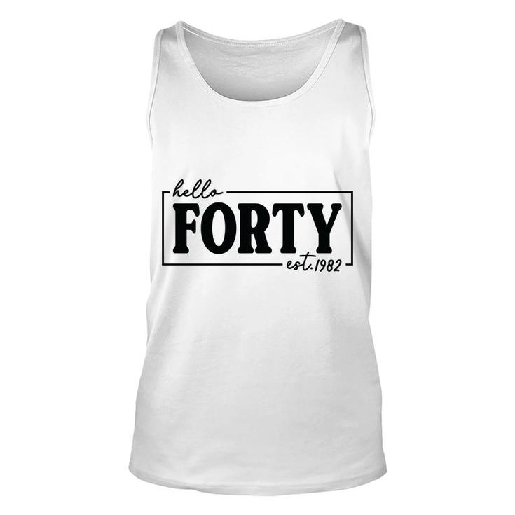 40 Happy Birthday 40Th Black Forty Special Est 1982 Unisex Tank Top