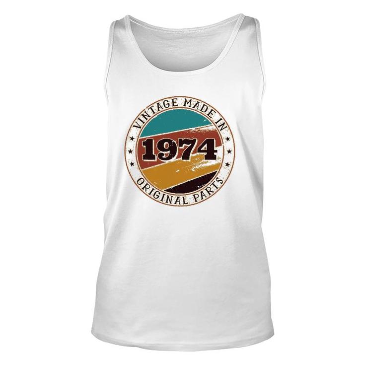 47Th Birthday Retro Vintage 47 Years Old Made In 1974 Gift Unisex Tank Top
