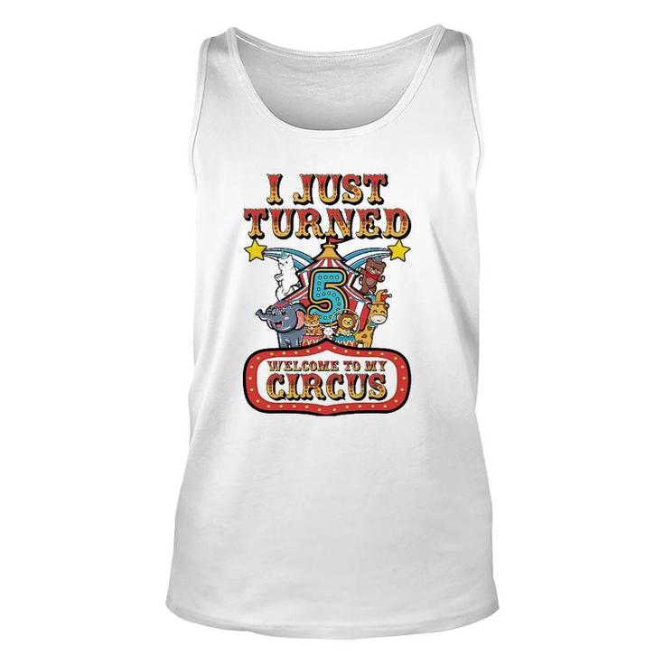 5Th Birthday Carnival Theme Welcome To My Circus Birthday Unisex Tank Top