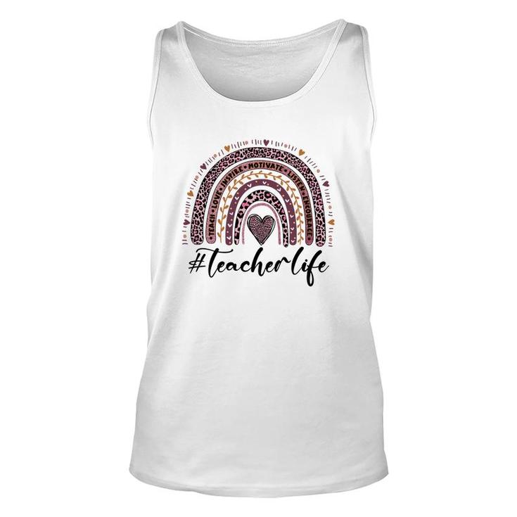 A Teacher Life Is Closely Related To The Knowledge In Books And Inspires Students Unisex Tank Top
