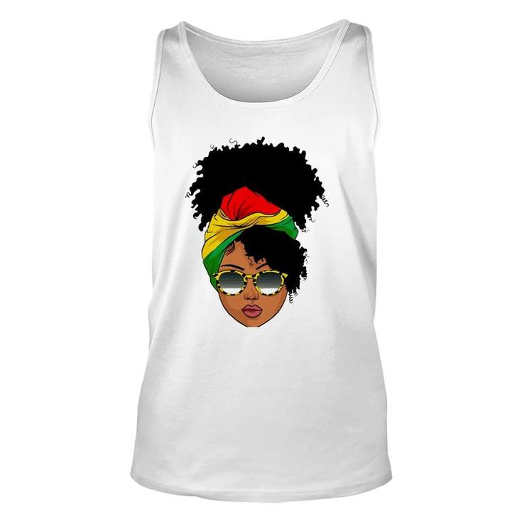 Afro Woman Headscarf Nubian Melanin Popping Black History Unisex Tank Top