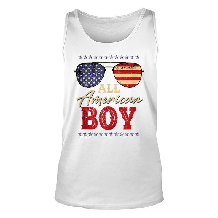 All American Boy 4Th Of July Us Flag Boys Kids Sunglasses  Unisex Tank Top