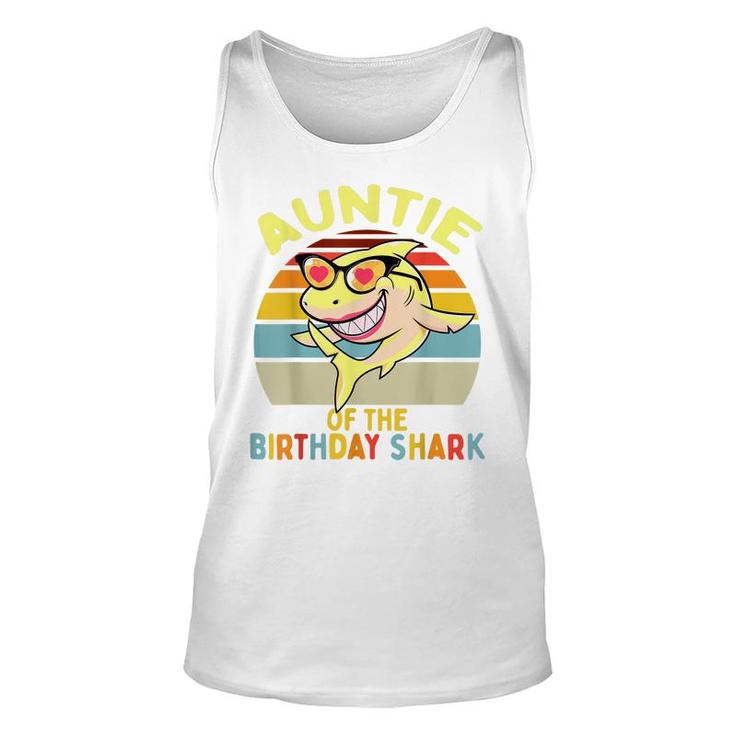 Auntie Of The Shark Birthday Aunt Matching Family  Unisex Tank Top