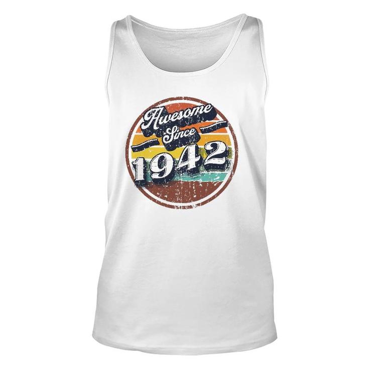 Awesome Since 1942 80Th Birthday Party Retro Vintage Men Unisex Tank Top