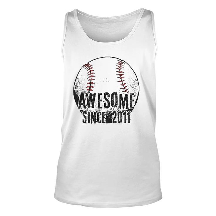 Awesome Since 2011 11 Years Old Baseball Player 11St Birthday Unisex Tank Top