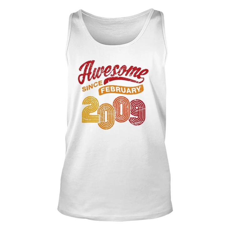 Awesome Since February 2009 13 Years Old 13Th Birthday Gift Unisex Tank Top