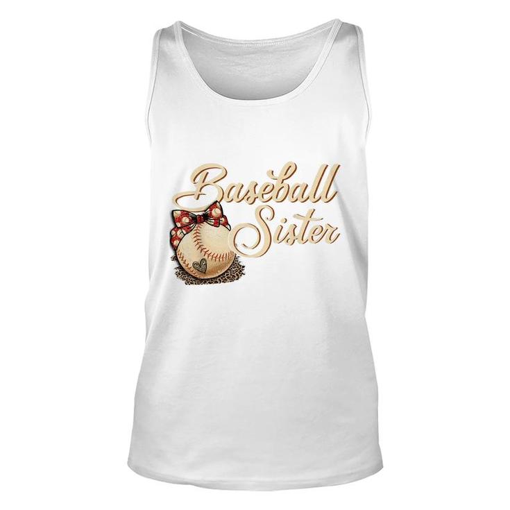 Baseball Sister Leopard Girl Softball Big Sister  Unisex Tank Top