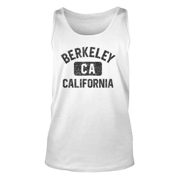 Berkeley California Gym Style Black W Distressed Black Print Tank Top