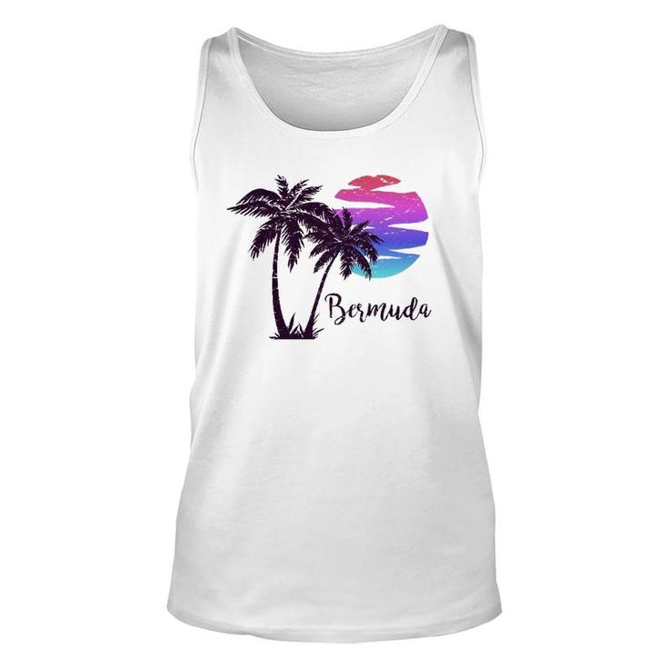 Bermuda Beach Lover Palm Tree Paradise Vacation Vintage Tank Top