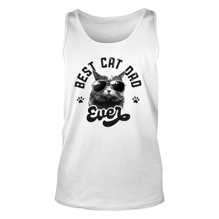 Best Cat Dad Ever Funny Daddy Fathers Day Retro Vintage Men Unisex Tank Top