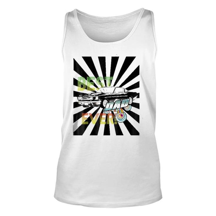 Best Dad Ever Muscle Car Retro Old School Fathers Unisex Tank Top