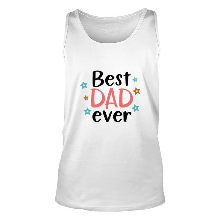 Best Dad Ever Stars Pink Daddy Colors Gift Fathers Day Unisex Tank Top