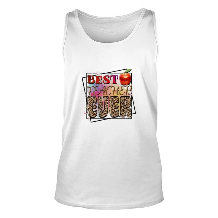 Best Teach Ever Great Leopard Apple Teacher Unisex Tank Top