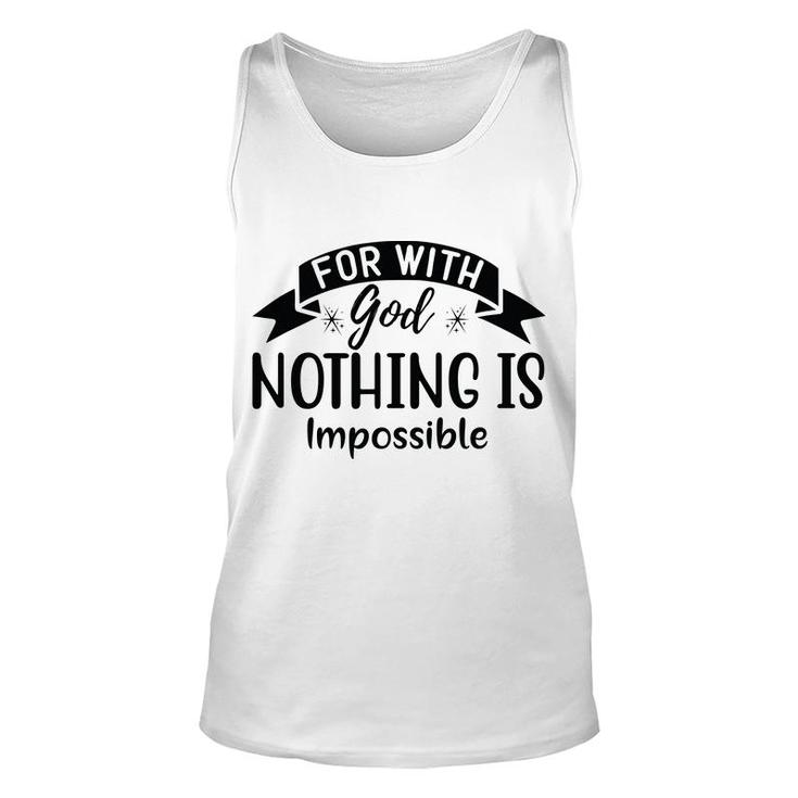 Bible Verse Black Graphic For With God Nothing Is Impossible Christian Unisex Tank Top