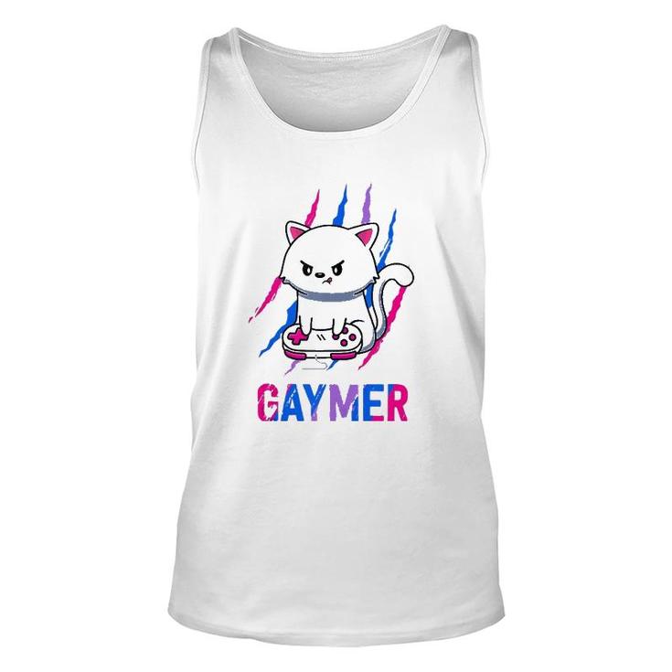 Bisexual Gaymer Geek Pride Lgbt Video Game Lovers Gift Cat  Unisex Tank Top