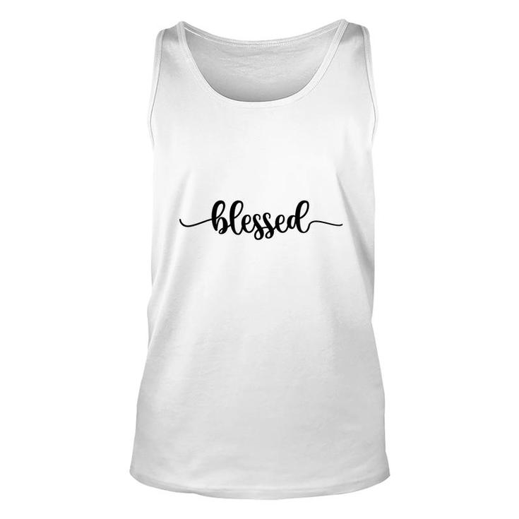 Blessed Bible Verse Black Graphic Great Gift Christian Unisex Tank Top