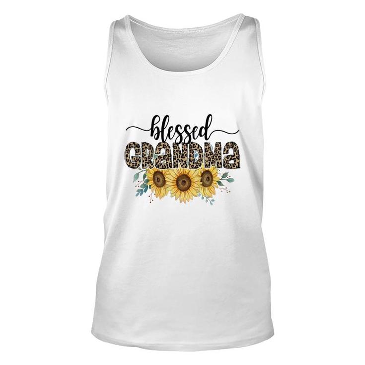 Blessed Grandma Sunflower Leopard Vintage Mothers Day Unisex Tank Top