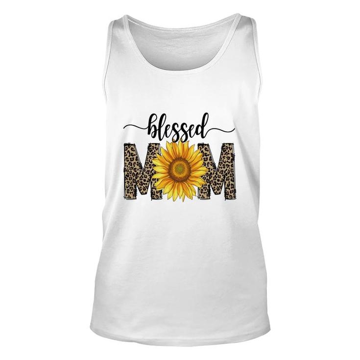 Blessed Mom With Sunflower And Leopard Vintage Mothers Day Design Unisex Tank Top