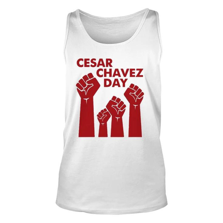 Cesar Chavez Day For Men Women Raised Fists Red Unisex Tank Top
