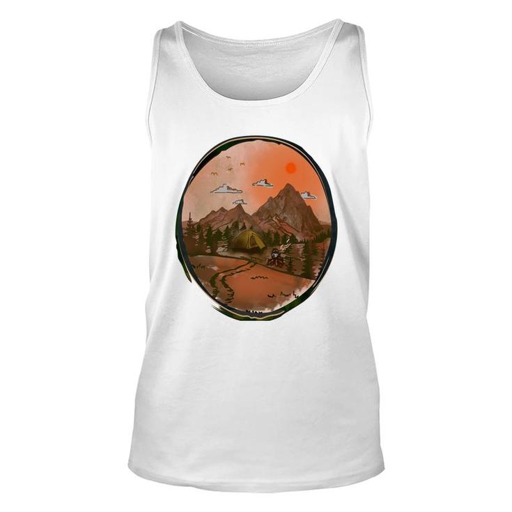 Colorful Mountains Camp Life Design For Mothers Day Unisex Tank Top