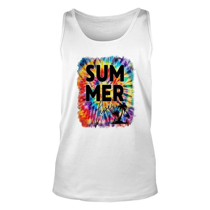 Colorful Summer Vibe For Everybody Retro Summer Beach Unisex Tank Top